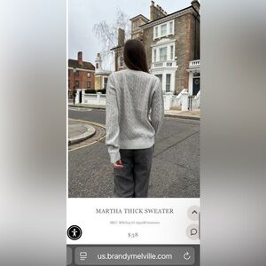 Brandy Melville Light Gray Cable Knit Sweater NWT